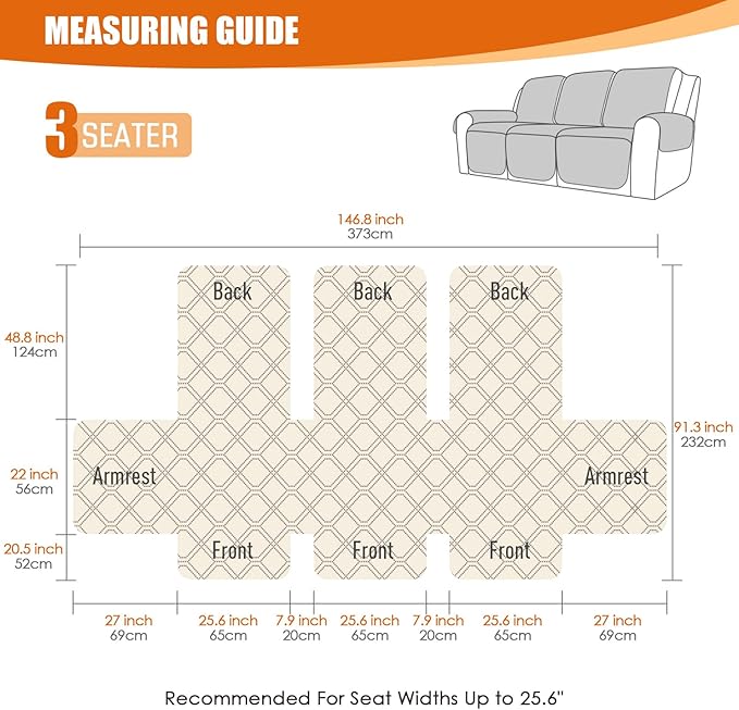 VANSOFY Waterproof Recliner Couch Covers, Sofa Covers 1-Piece Washable - Image 5