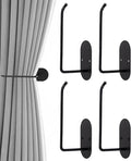 4 pcs Curtain tiebacks Hooks Screw-in, Curtain holdbacks Wall Mounted, Curtain by Hoousuper