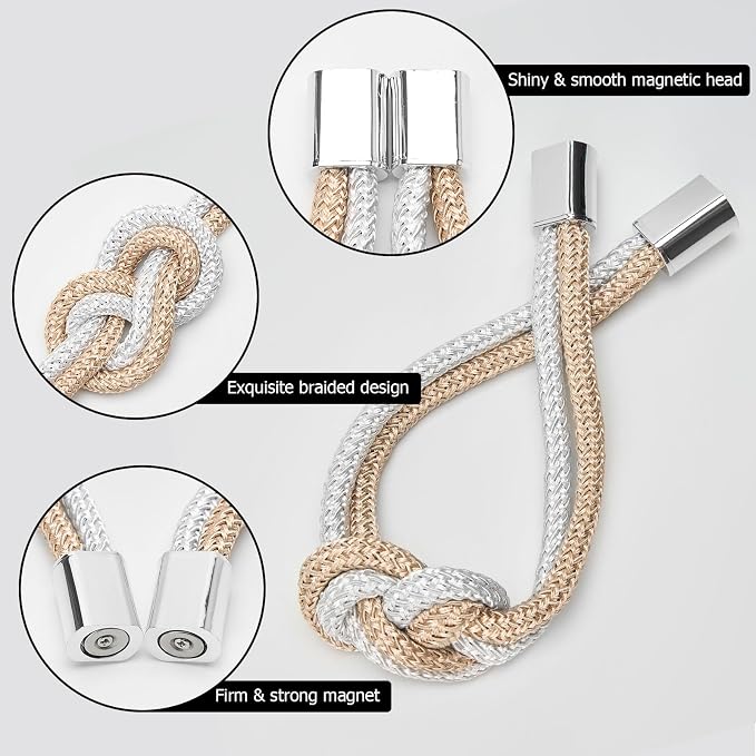 NICEEC 4 Pack Mini Magnetic Curtain Tiebacks Nordic Simple Style Drape Tie - Image 3