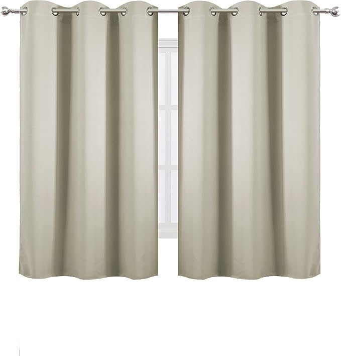 LEMOMO Light Beige Thermal Blackout Curtains/38 x 54 Inch/Set of 2 Panels Room - Image 2