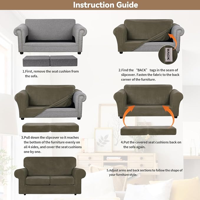WEERRW Velvet Couch Covers for 2 Cushion Couch Sofa - Image 6