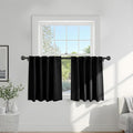 PONY DANCE Black Curtains for Windows, Bathroom Curtains Small Window Drapery by PONYDANCE