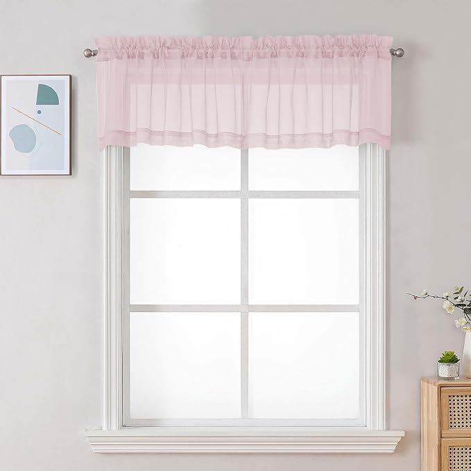 Chyhomenyc Blush Pink Sheer Valances by Chyhomenyc