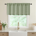 Sage Green Valances for Windows, Light Filtering Faux Linen Textured Small by WelvetBLK