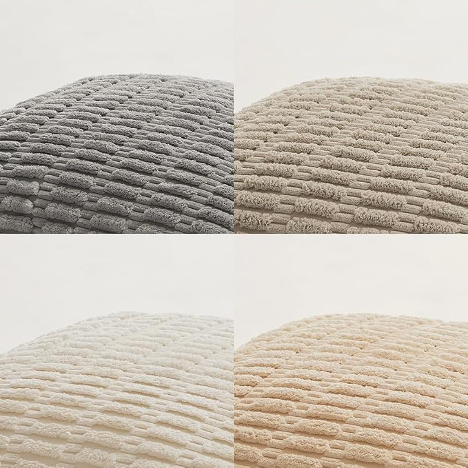 Fancy Homi 4 Packs Neutral Euro Decorative Throw Pillow Covers 28x28 Inch - Image 5