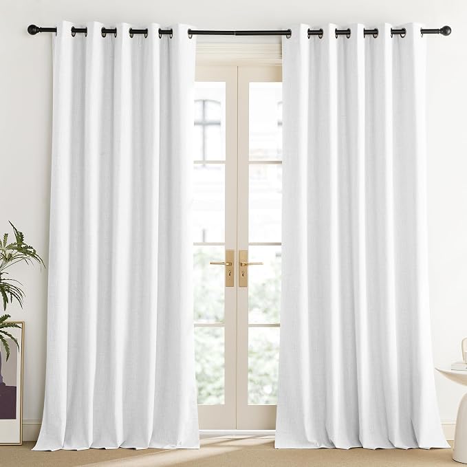 NICETOWN 100% Absolutely Blackout Linen Curtains - Image 2