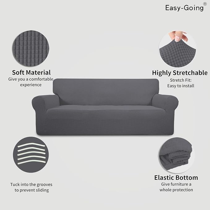 Easy-Going Stretch Sofa Slipcover 1-Piece Sofa Cover Furniture Protector Couch - Image 3