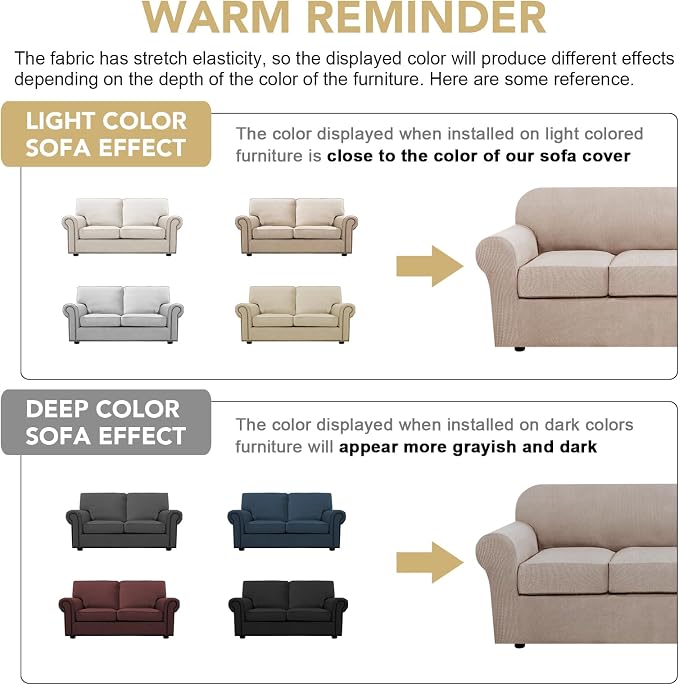 H.VERSAILTEX 3 Piece Stretch Sofa Covers - Image 4