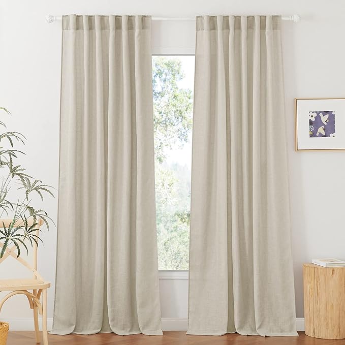 RYB HOME Linen Curtains for Bedroom by RYBHOME