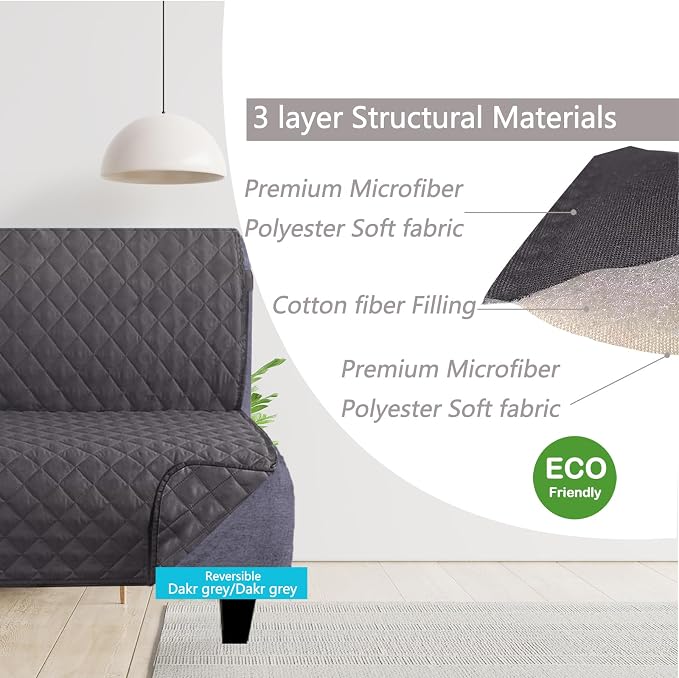 U-NICE HOME Futon Sofa Covers Reversible Sofa Slipcover Armless Cover Furniture - Image 3