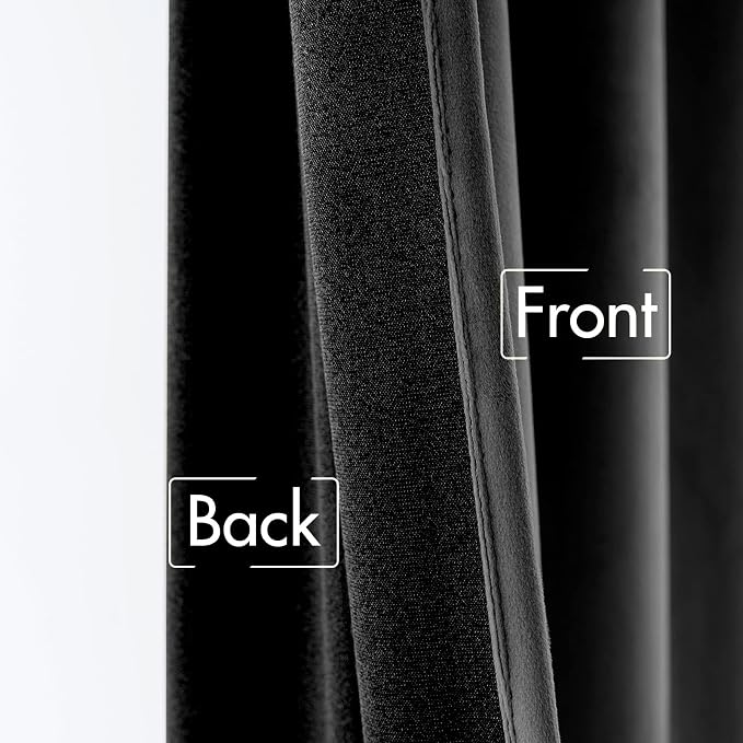 MIULEE Black Velvet Curtains 90 inches 2 Panels - Image 6