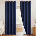 NICETOWN Vintage Open Linen Weave Flax Thermal Curtains, 100% Blackout Curtains by NICETOWN