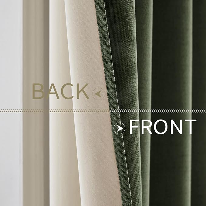 MIULEE 100% Blackout Linen Textured Curtains - Image 6