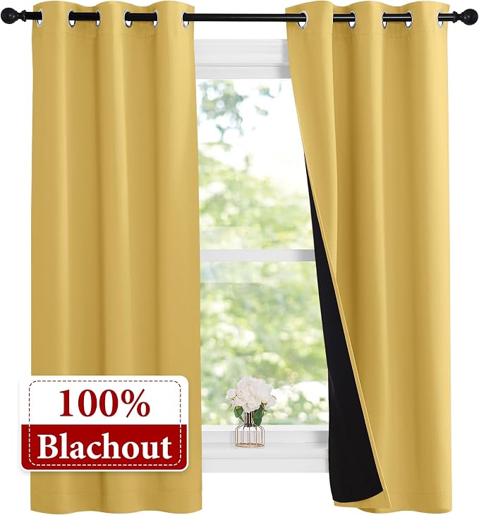 NICETOWN 100% Blackout Short Curtains - Image 2