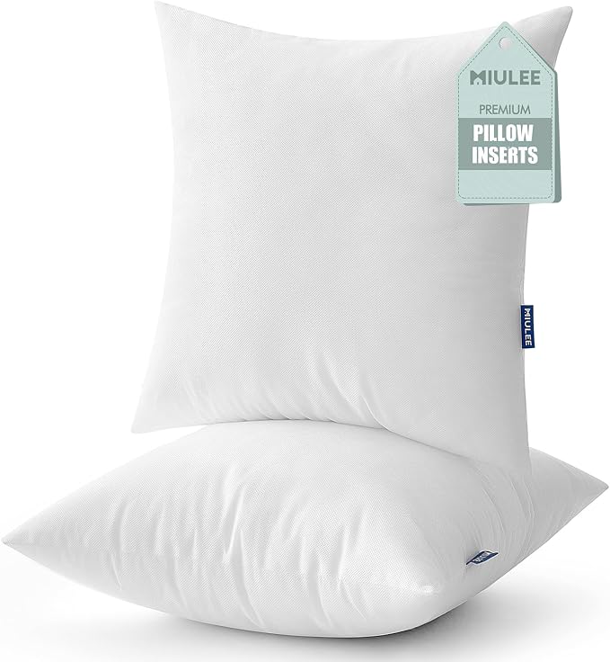 MIULEE Set of 2 Throw Pillow Inserts 18x18 Inches, Non-Woven Decorative Pillow - Image 9
