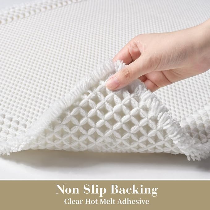 RESARE Waffle Bathroom Runner Rugs, Super Absorbent Bath Mat Non Slip Washable - Image 4