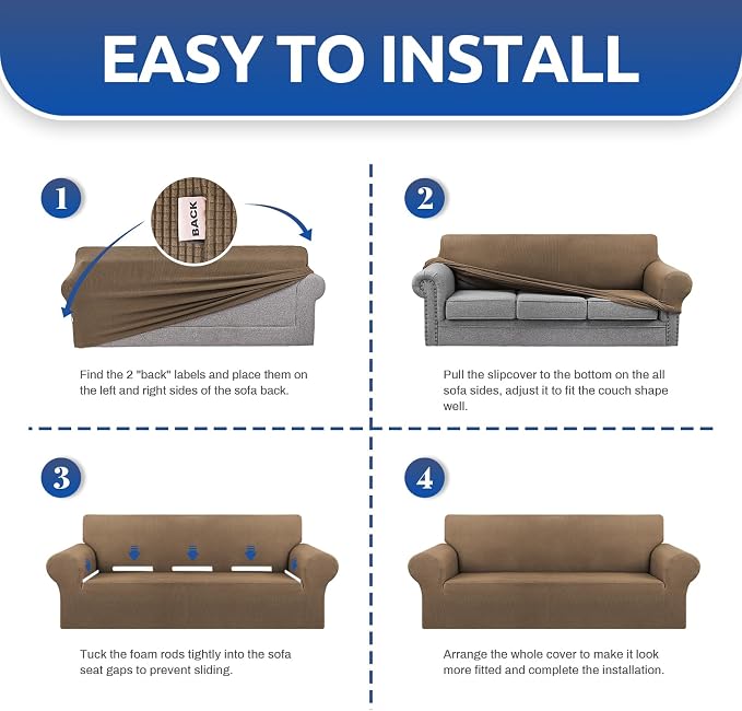 KEKUOU Stretch Single Sofa Slipcover 1 Piece Couch Sofa Cover Furniture - Image 6