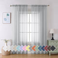 Aiyufeng Light Grey Sheer Window Curtains 84 Inches Long 2 PCS- Rod Pocket by Aiyufeng