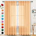 SpaceDresser Basic Rod Pocket Sheer Voile Window Curtain Panels White 1 Pair 2 by SpaceDresser