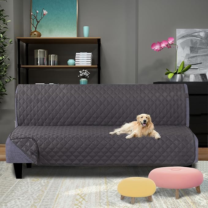 U-NICE HOME Futon Sofa Covers Reversible Sofa Slipcover Armless Cover Furniture - Image 2