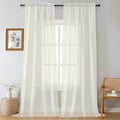 Gwine Extra Long Ivory Sheer Curtains 120 Inches Long 2 Panels Set, Voile Light by Gwine