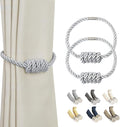 BEL AVENIR Magnetic Curtain Tiebacks, Decorative Drapery Holdbacks Modern Woven by BELAVENIR