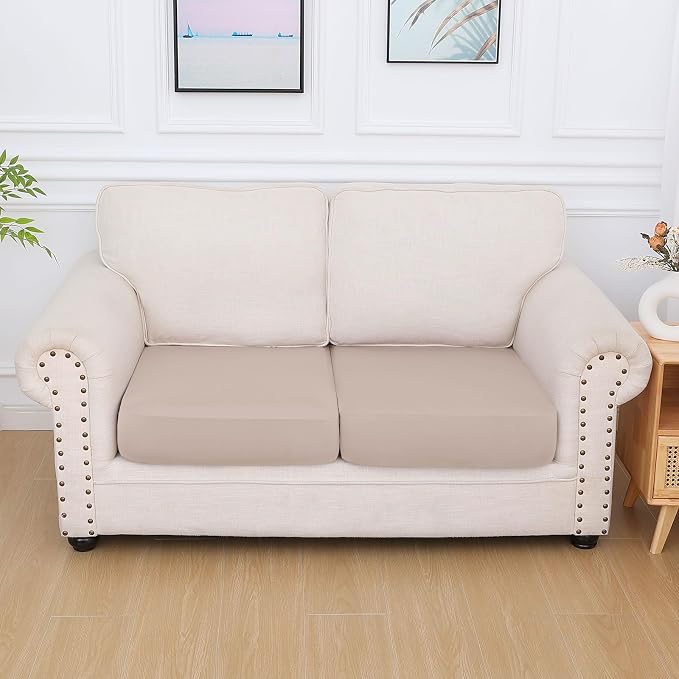 hyha Milk Silk Couch Cushion Covers, Soft Magic Sofa Covers Washable - Image 7