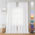 Lecloud Sheer Curtain Panels Set 96" Inches Long, Solid Voile Light Filtering by Lecloud