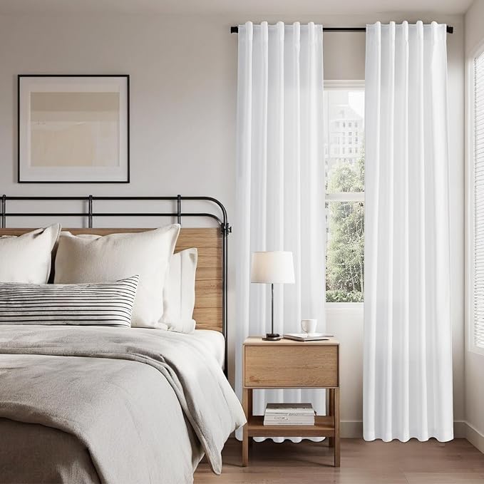 Nanspring 48 Inch Linen Curtains, 2 Panels - Image 7