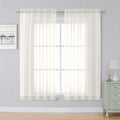 Simplebrand Ivory Sheer Curtains, 2 Panels Set by Simplebrand