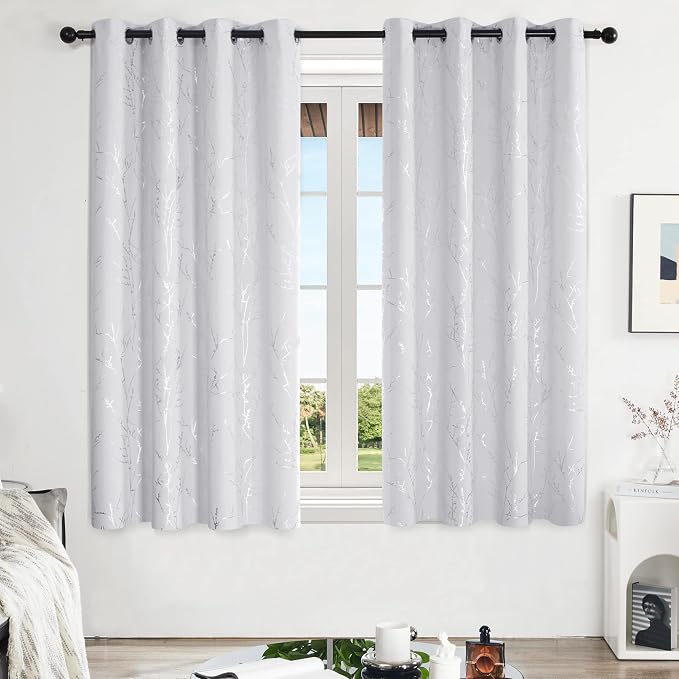 Deconovo Greyish White Curtains, Room Darkening Curtain, Thermal Insulated - Image 2