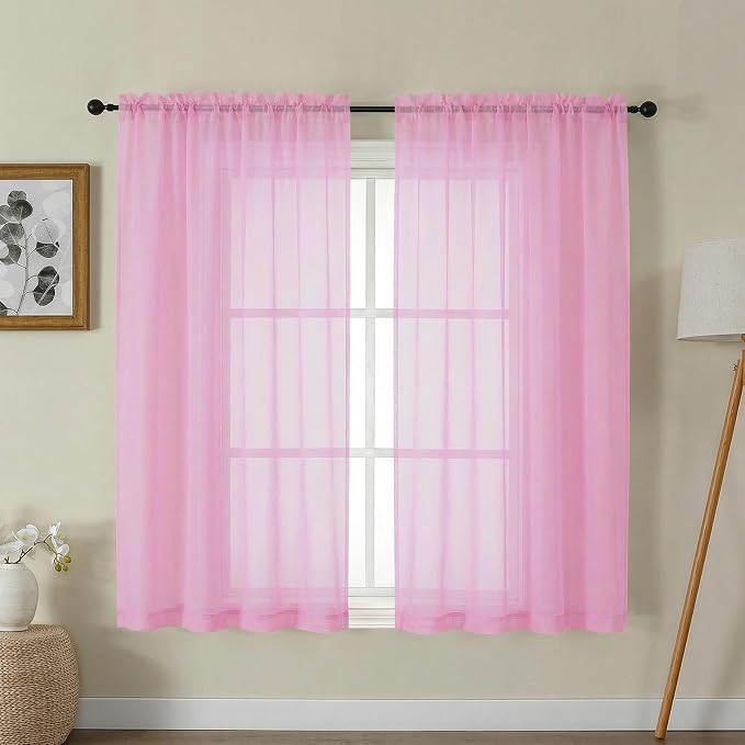 Gwine Sheer Curtains for Bedroom 54 inches Long by Gwine