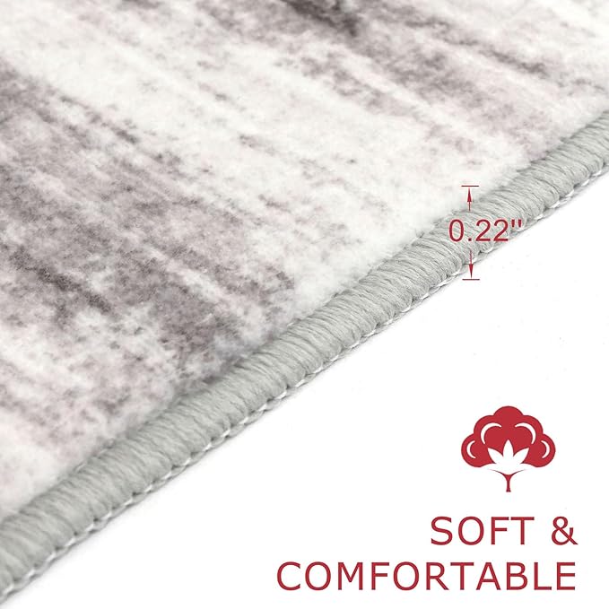KOZYFLY Modern Abstract Washable Rug Runner 2.6x16 Hallway Rug Runner Non-Slip - Image 2