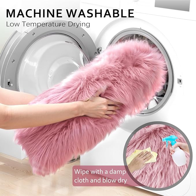 Ciicool Ultra Soft Faux Sheepskin Fur Rug Fluffy Rug - Image 3
