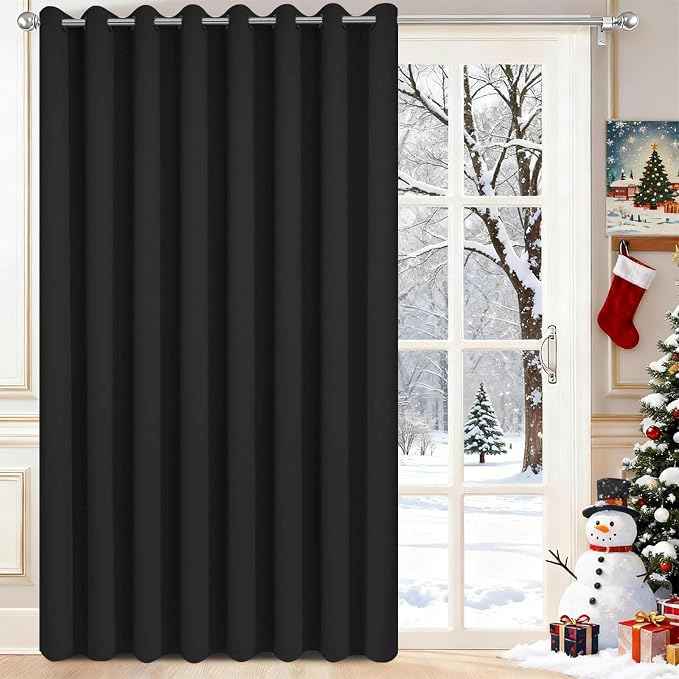 Yakamok Blackout Sliding Glass Door Curtains, Thermal Insulated Window by Yakamok