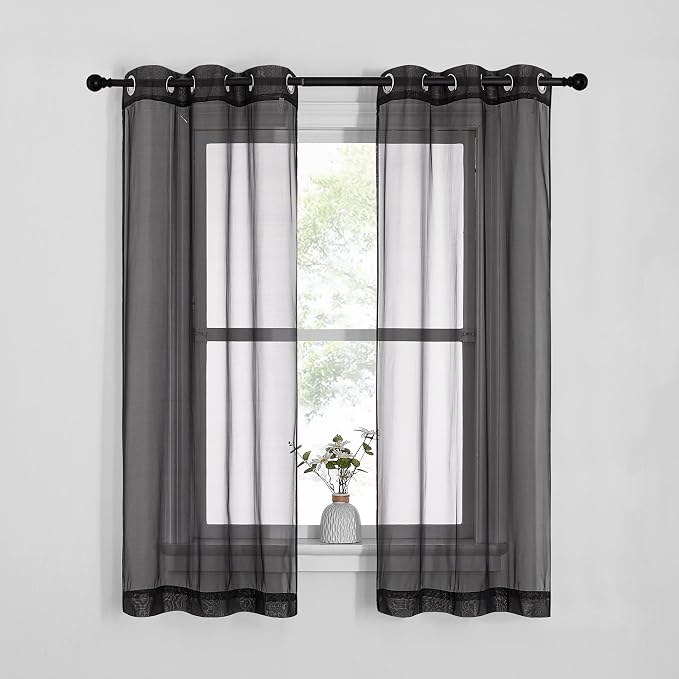 NICETOWN Sheer Curtains for Bedroom Windows, Grommet Casual Soft Voile Sheer by NICETOWN