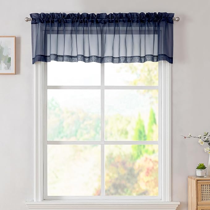 Simplebrand Navy Valances 14 Inches Long by Simplebrand