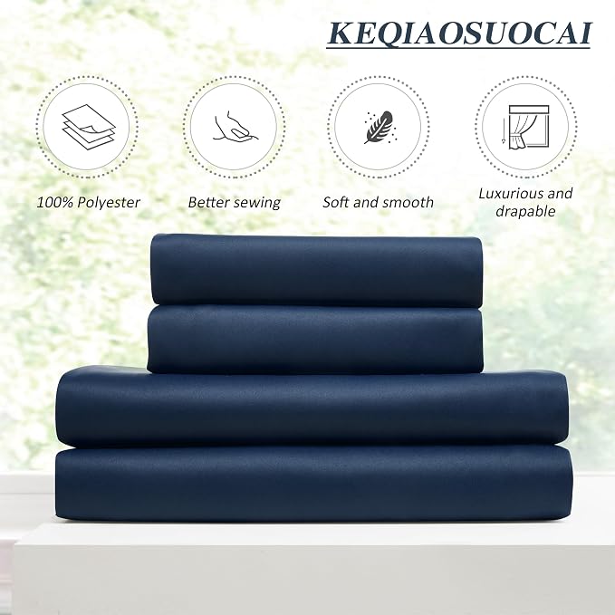 2 PCs Navy Blue Pleat Wide Drapes - Image 5