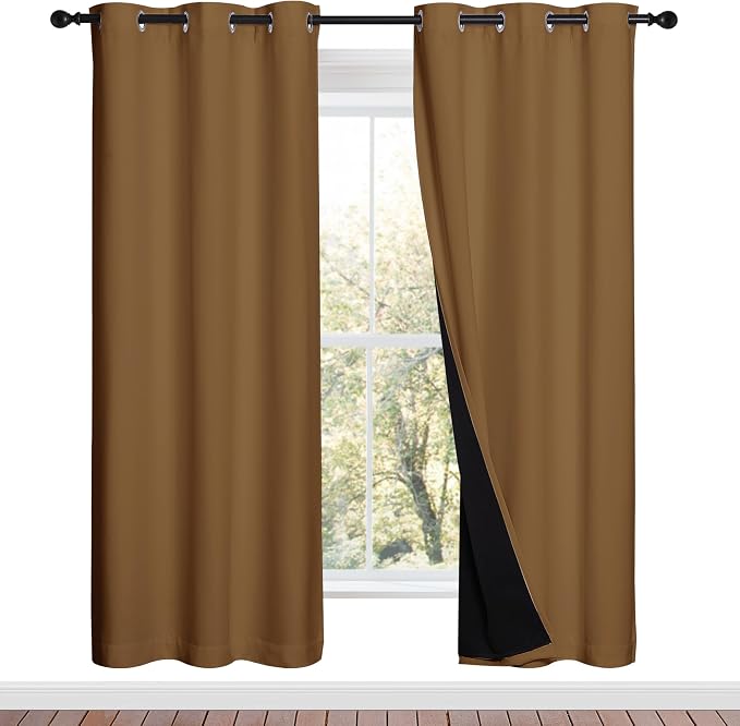 NICETOWN 100% Blackout Window Curtain Panels, 2 Pieces, 42-inch Wide Per Panel by NICETOWN