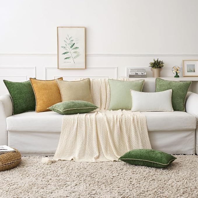 MIULEE Pack of 2 Couch Throw Pillow Covers 26x26 Inch Beige Farmhouse - Image 7