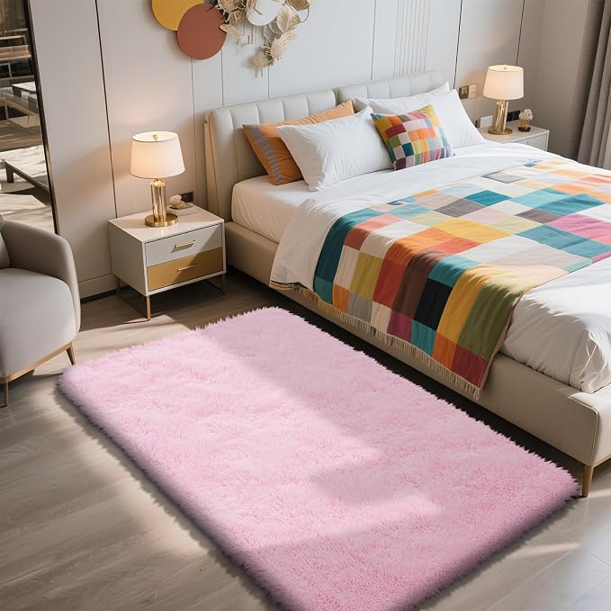 Shag Area Rug for Bedroom 3x5, Soft Fuzzy Rug Non-Shedding Indoor Plush Carpet by yulidayang