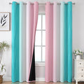 Estelar Textiler Pink and Teal Ombre Blackout Curtains 90 Inches Long 2 Panels by ESTELARTEXTILER