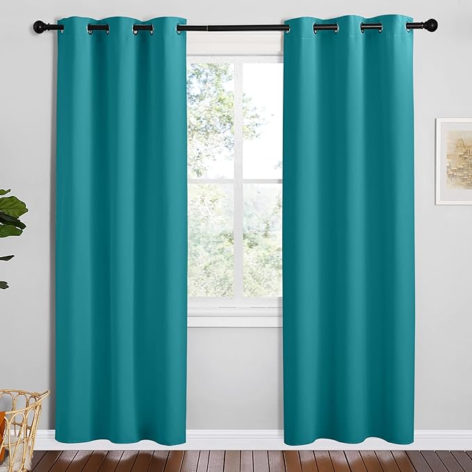 NICETOWN Room Darkening Curtains 78 inch Length 2 Panels, Peacock Teal by NICETOWN