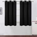 LEMOMO Black Blackout Curtains 42 x 54 Inch Length Set of 2 Panels Grommet by Lemomo