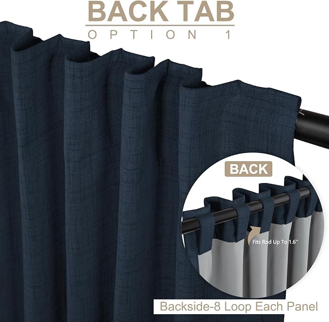100% Blackout Shield Linen Blackout Curtains - Image 3