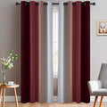 Yakamok Red and Greyish White Ombre Curtains, Room Darkening Gradient Color by Yakamok