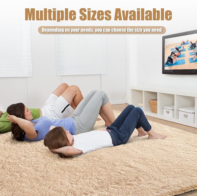 Shag Area Rug for Bedroom 4x6, Soft Fuzzy Rug Non-Shedding Indoor Plush Carpet - Image 5