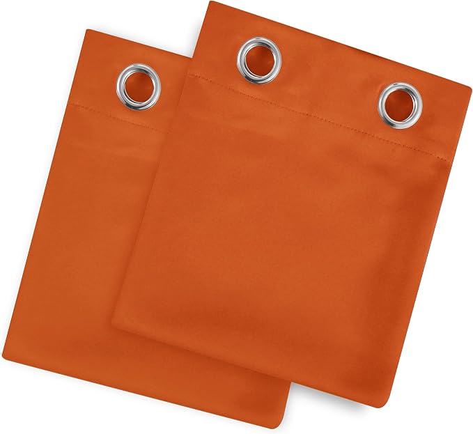 LEMOMO Blackout Curtains 52 x 84 inch/Orange Curtains Set of 2 Panels/Thermal - Image 8