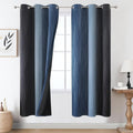 Estelar Textiler Navy Blue and Black Ombre Blackout Curtains 72 Inches Long by ESTELARTEXTILER