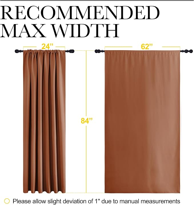 NICETOWN 2 Panels Blackout Curtains, Rod Pocket Thermal Insulated Drapes 84 - Image 6